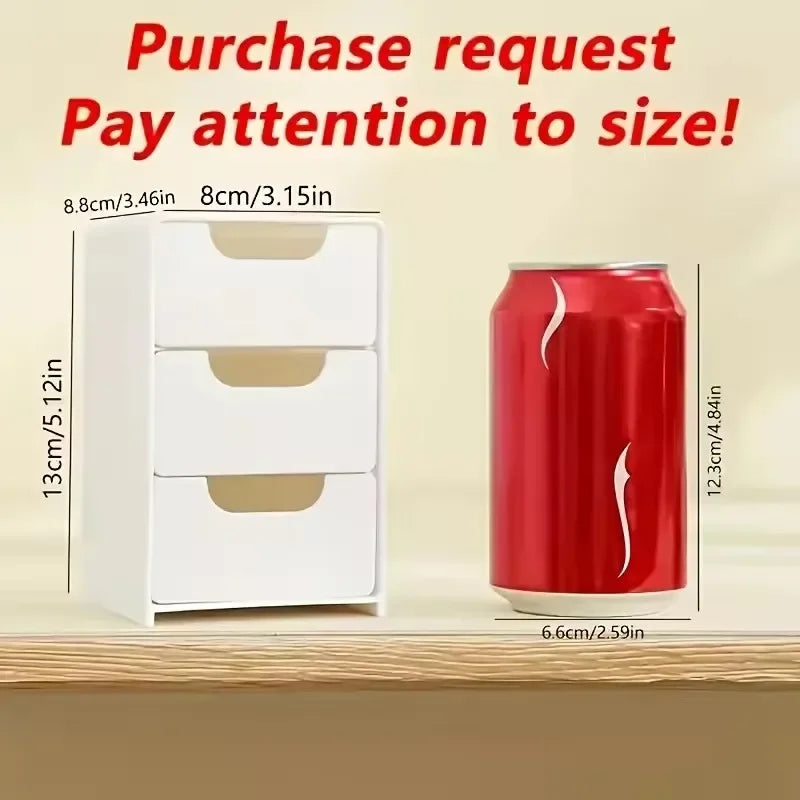 3-Tier Desk Organizer with Drawers - Ideal for Office Supplies, Jewelry & Cosmetics Storage - Portable Divider Box