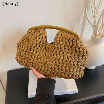 Elegant Woven Handbag Female Beach Straw Underarm Bag Versatile Exquisite Shoulder Bags Evening Bags For Women Gifts