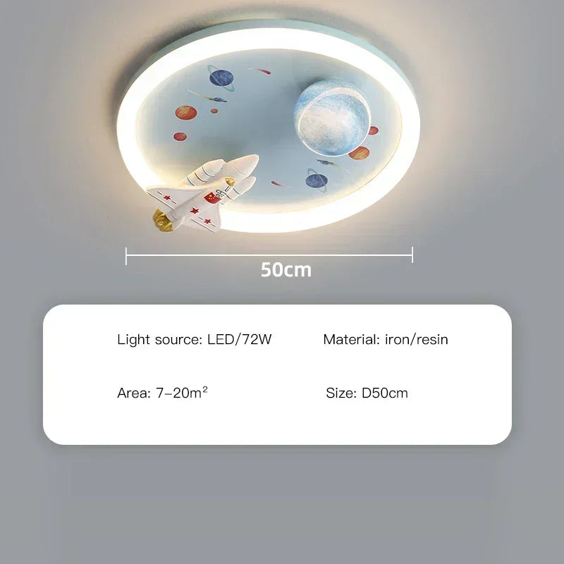 Modern European Modern Children's Moon Lustre Led Lights Astronaut Bedroom Chandeliers Decoration Ceiling Lamps For Room Home-ap