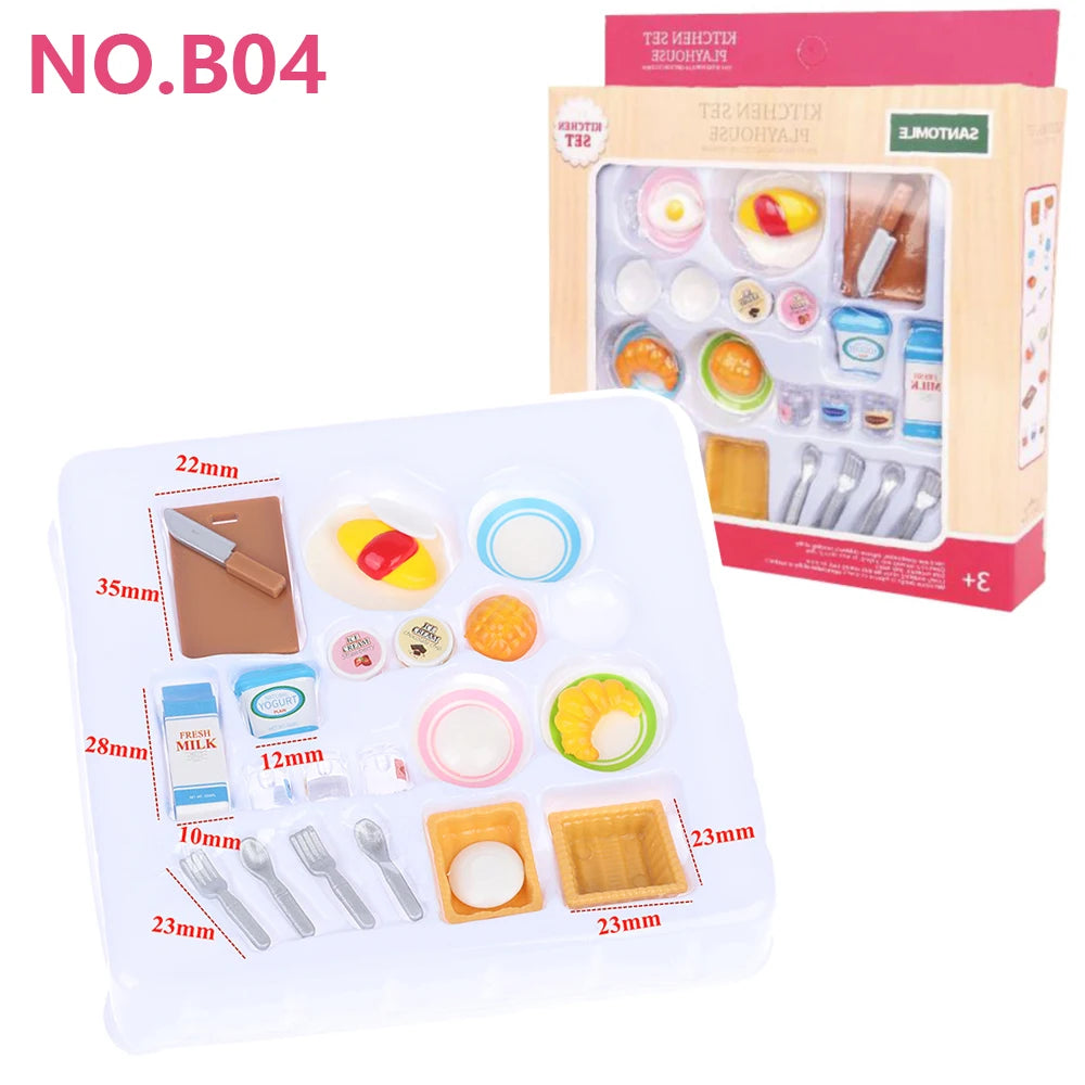 Toys Doll 1:12 Forest Family Montessori Kitchen Compatible Miniature Dollhouse Kitchen Accessories Furniture Pretend Play Gifts