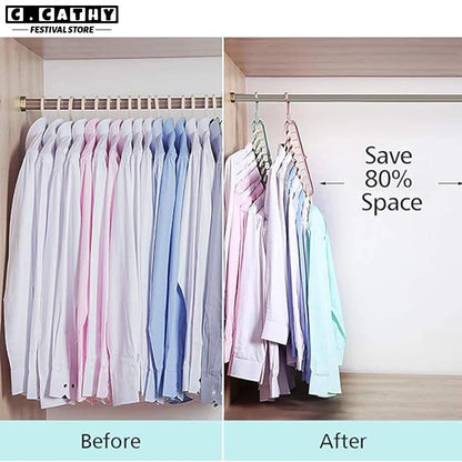 Clothes Hanger Nine Hole Wardrobe Organizer Space Saving Home Household Multi-Functional Drying Rack Plastic Storage