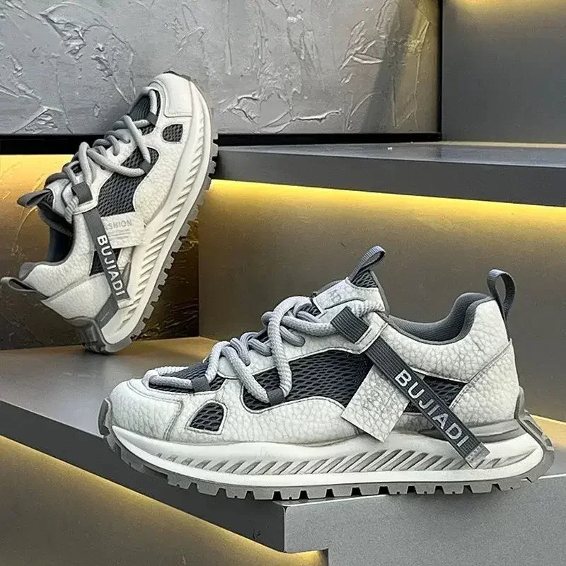 New Men Running Shoes Mesh Breathable Sneakers Lightweight Cushioning Non Slip Outdoor Sports Footwear Large Size Daily Walking