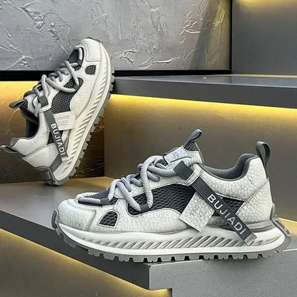 New Men Running Shoes Mesh Breathable Sneakers Lightweight Cushioning Non Slip Outdoor Sports Footwear Large Size Daily Walking