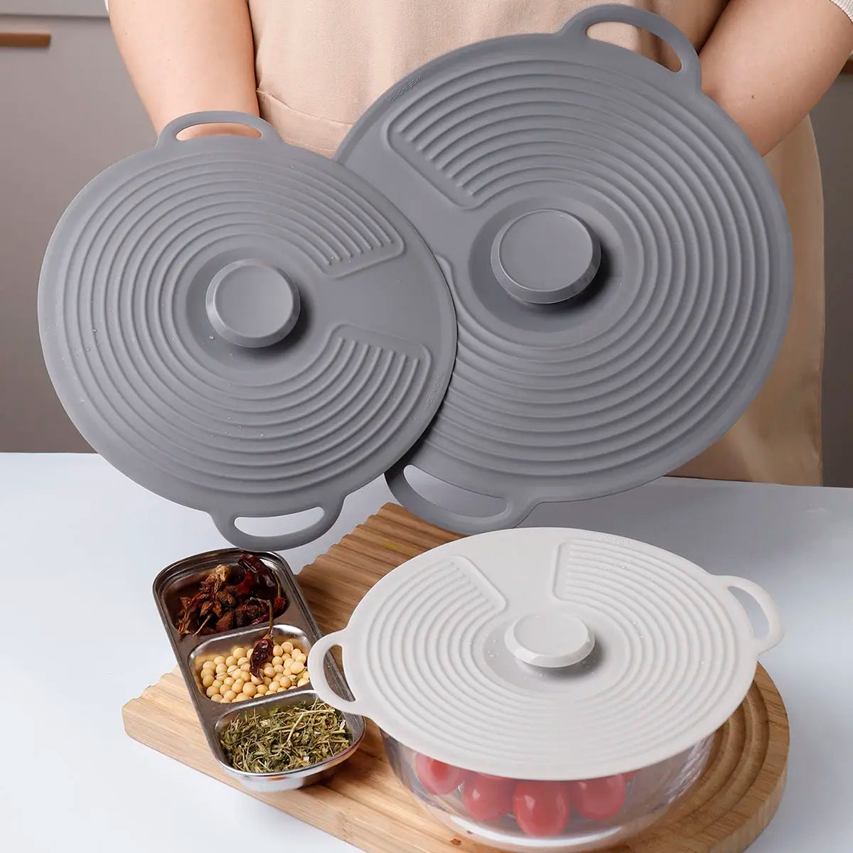 Food Grade Silicone Fresh-keeping Cover Circular Seal Spill-proof Lid Multi-functional High Temperature Resistance and Pot Cover