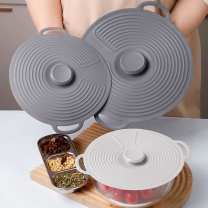 Food Grade Silicone Fresh-keeping Cover Circular Seal Spill-proof Lid Multi-functional High Temperature Resistance and Pot Cover