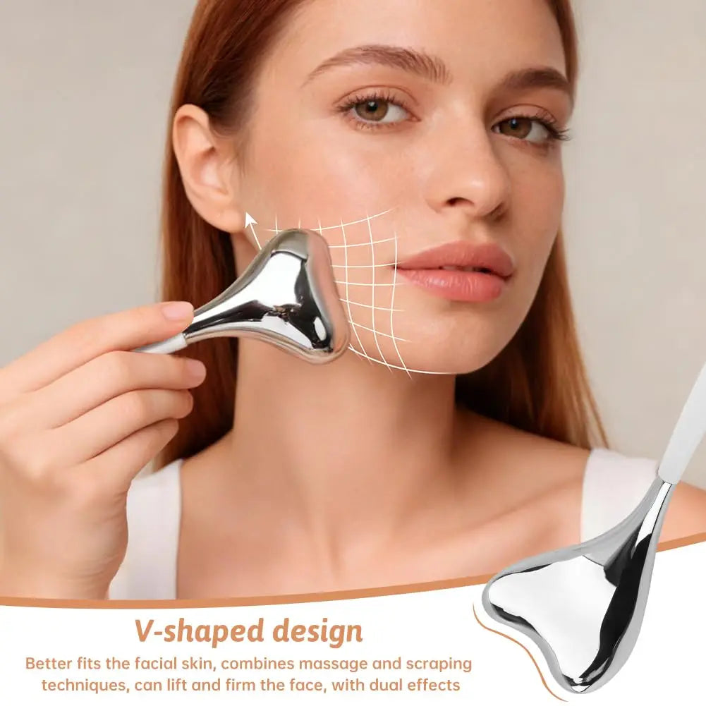 2pcs Ice Globes Stainless Steel Gua Sha Massage Cryo Sticks Facial Cooling Roller Skin Care Tool for Puffy Eye and Skin Tighten