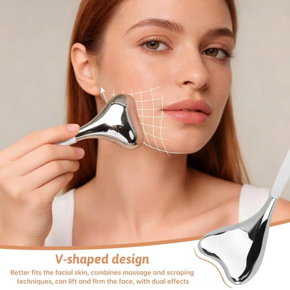 2pcs Ice Globes Stainless Steel Gua Sha Massage Cryo Sticks Facial Cooling Roller Skin Care Tool for Puffy Eye and Skin Tighten