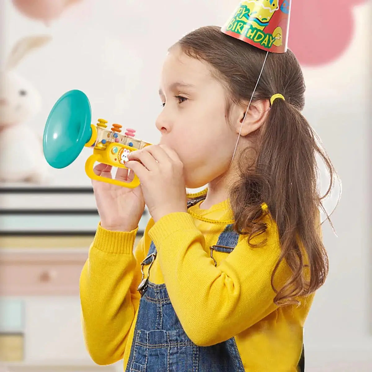 Children's trumpet toy, blowing music, playing instruments, harmonica, whistle, male and female toys