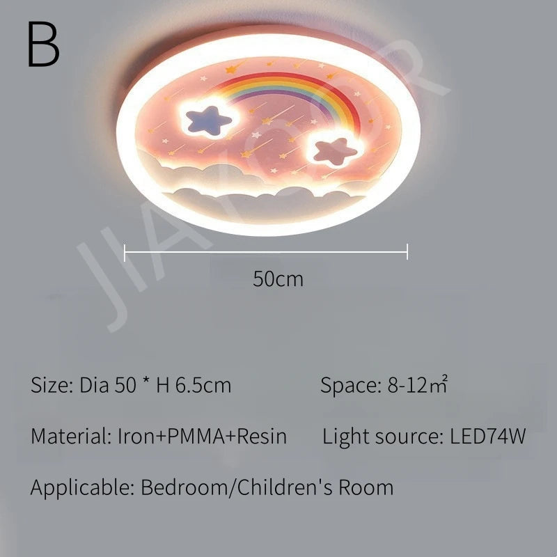 Modern Cute LED Ceiling Lamp For Kids Children's Room Bedroom Chandelier Light Interior Home Decoration Lustre Lighting Fixtures