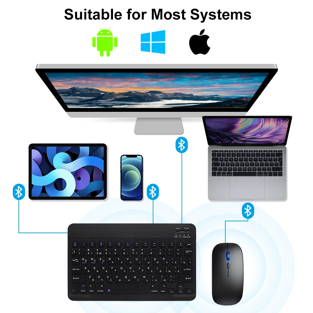 2026 New Slim Lightweight Ergonomic Bluetooth Keyboard, Compact Silent Wireless Keyboard for Windows iOS Android Devices Office