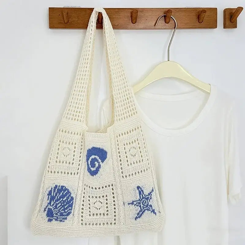Designer Knitted High-capacity Tote Bags Women's Summer Beach Bag Casual Hollow Woven Underarm Shoulder Bag
