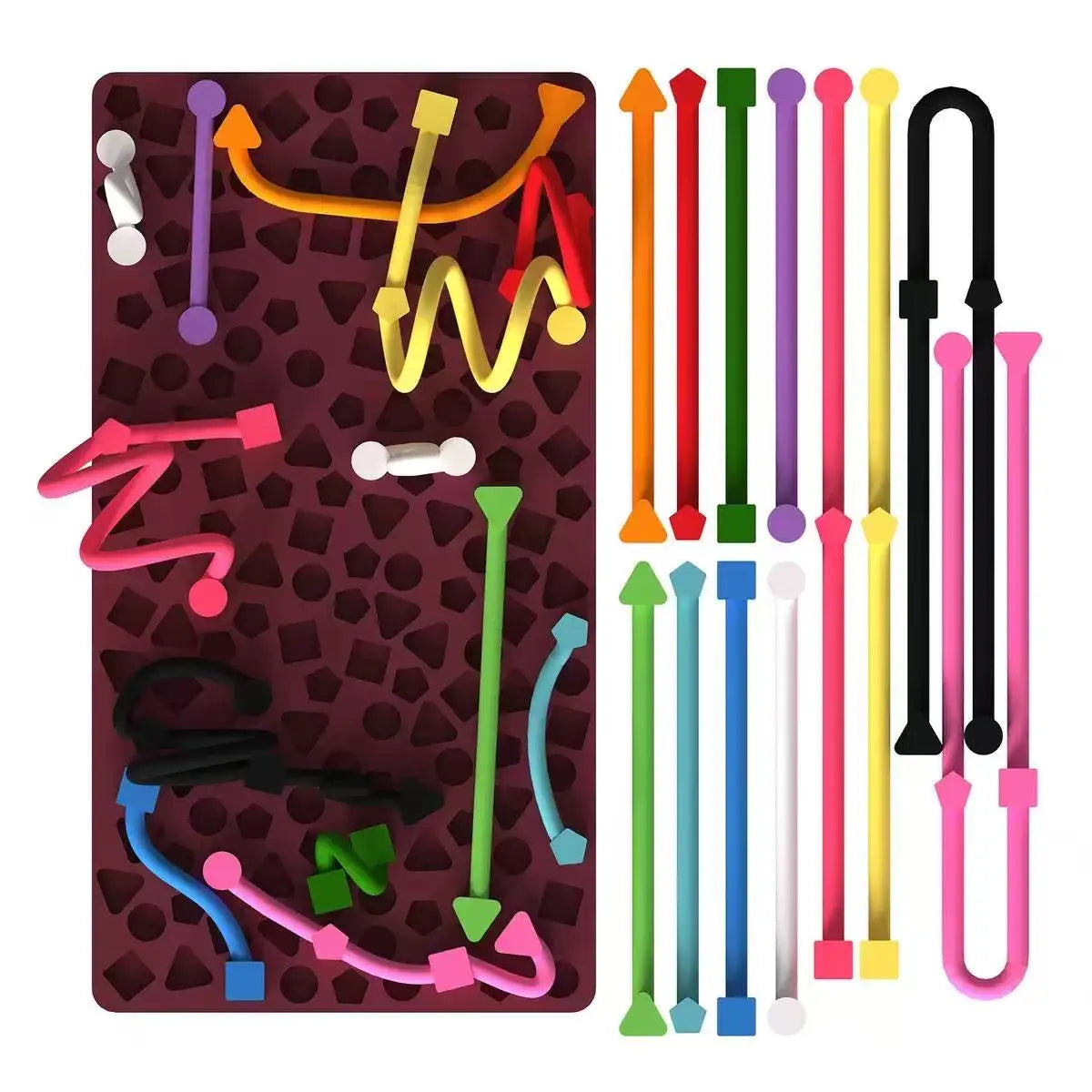 Sensory Activity Board, Silicone Quiet Fidget Toy for ADHD Autism Stress Relief, Easter Basket Stuffers for Toddlers Kids Teens