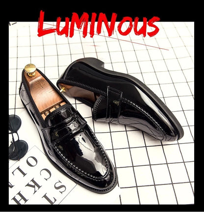 Summer Men Genuine Leather Casual Shoes Mens Wedding Black Dress Shoes Mens Banquet Loafers Blue Outdoor Walking Shoes Big Size