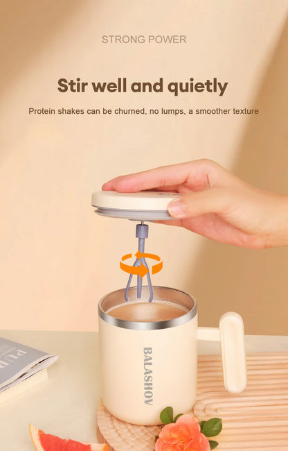 400ml Electric Automatic Self Stirring Cup Self Mixing Coffee Mug Glass Waterproof Protein Powder Stirrers for Home Office