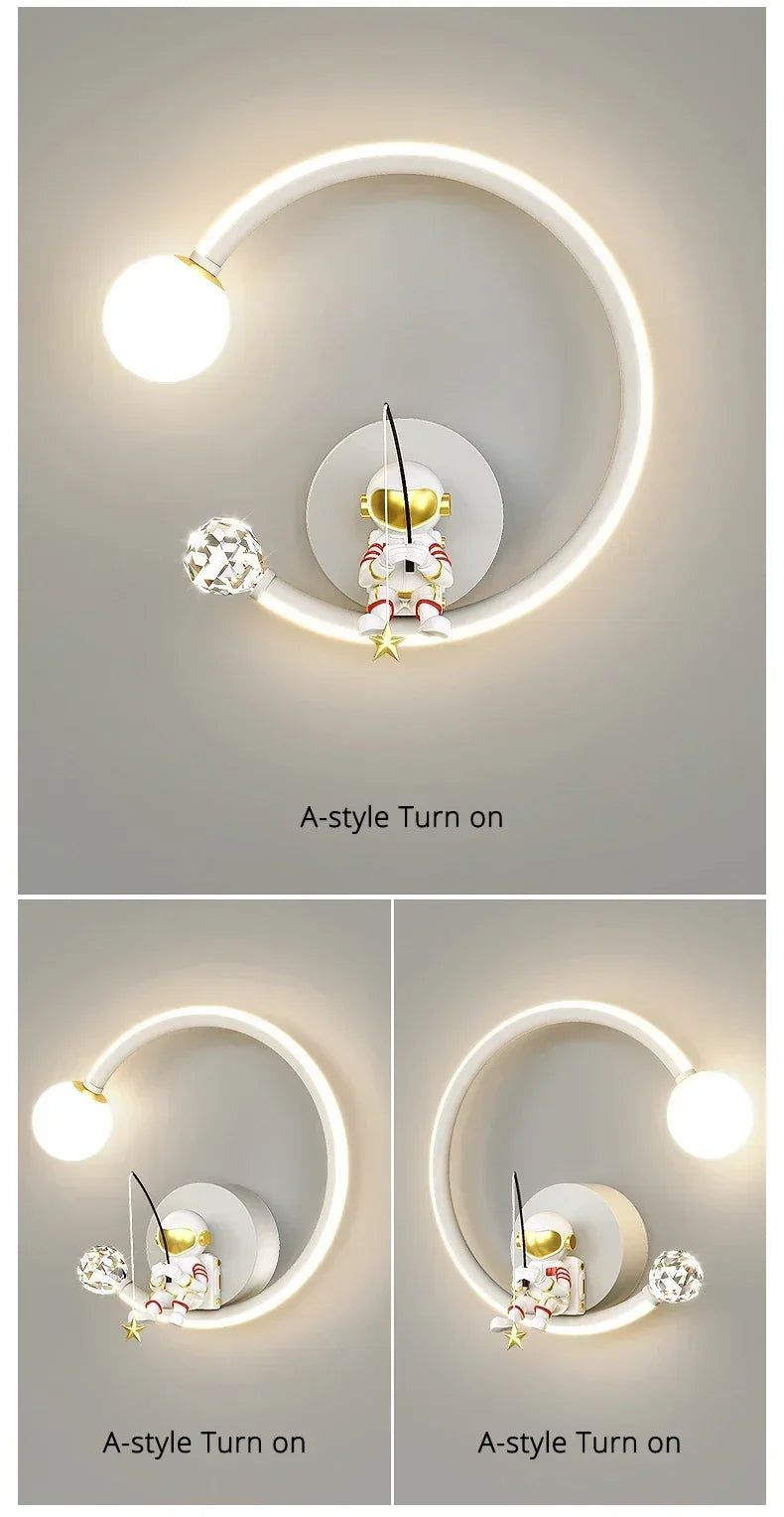 Wall Led Lights Modern Minimalist Astronaut Bedroom Bedside Sconce Lamps for Room Children's Home-appliance