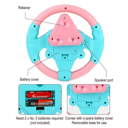 Children Eletric Simulation Steering Wheel Toys Gifts Light Sound Musical Stroller Simulate Driving Car Vocal Toy for Kids