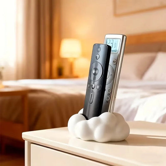 Cute 3D Cloud-Shaped Remote Control Holder - Desktop Home Storage Organizer Stand for TV/Air Conditioner Remotes, Phones Gadgets