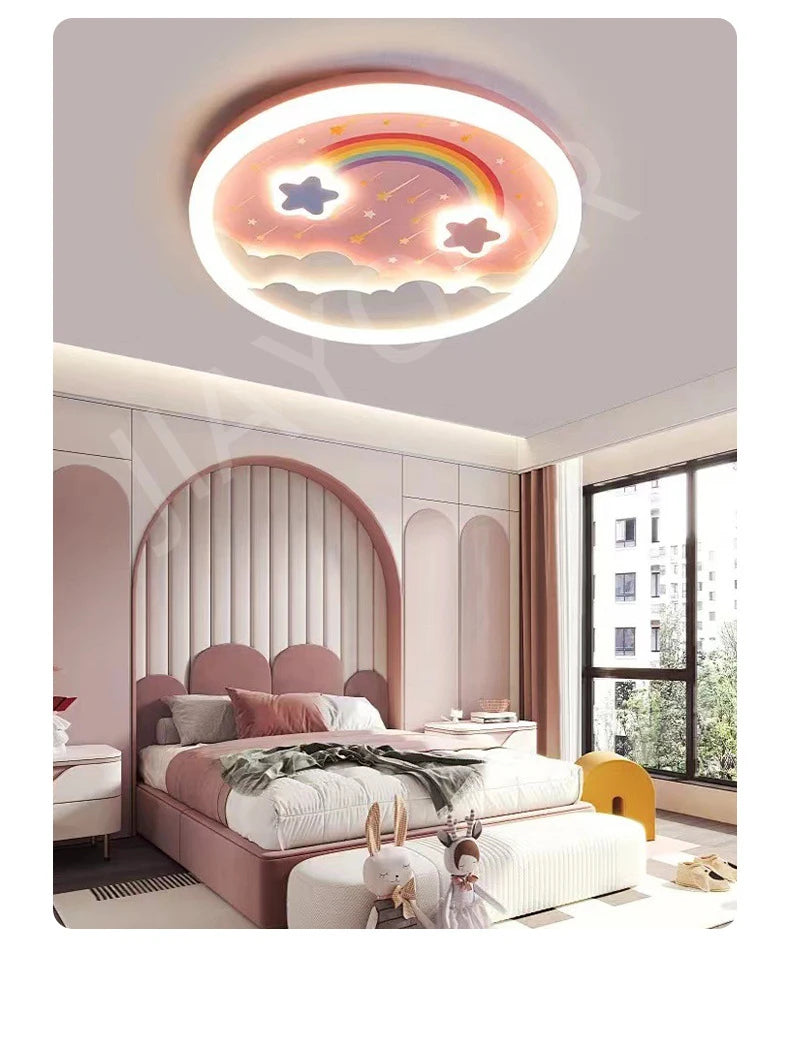 Modern Cute LED Ceiling Lamp For Kids Children's Room Bedroom Chandelier Light Interior Home Decoration Lustre Lighting Fixtures