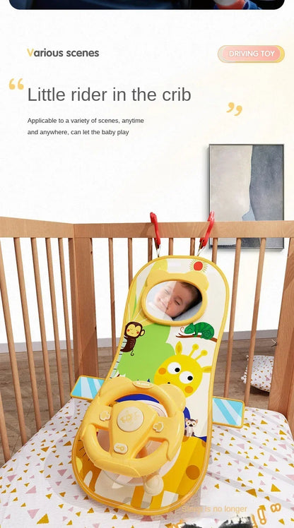 Baby Car Seat Toys Baby Toy Electric Simulate Driving Car Copilot Steering Wheel Seat Toy Hanging Toys for Baby 0 12M