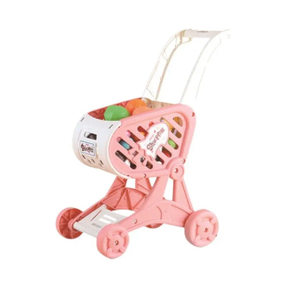 Shopping Cart Toy Baby Small Trolley Children Play House Fruit Cut Music Kitchen Supermarket Men And Girls Early Education Toys
