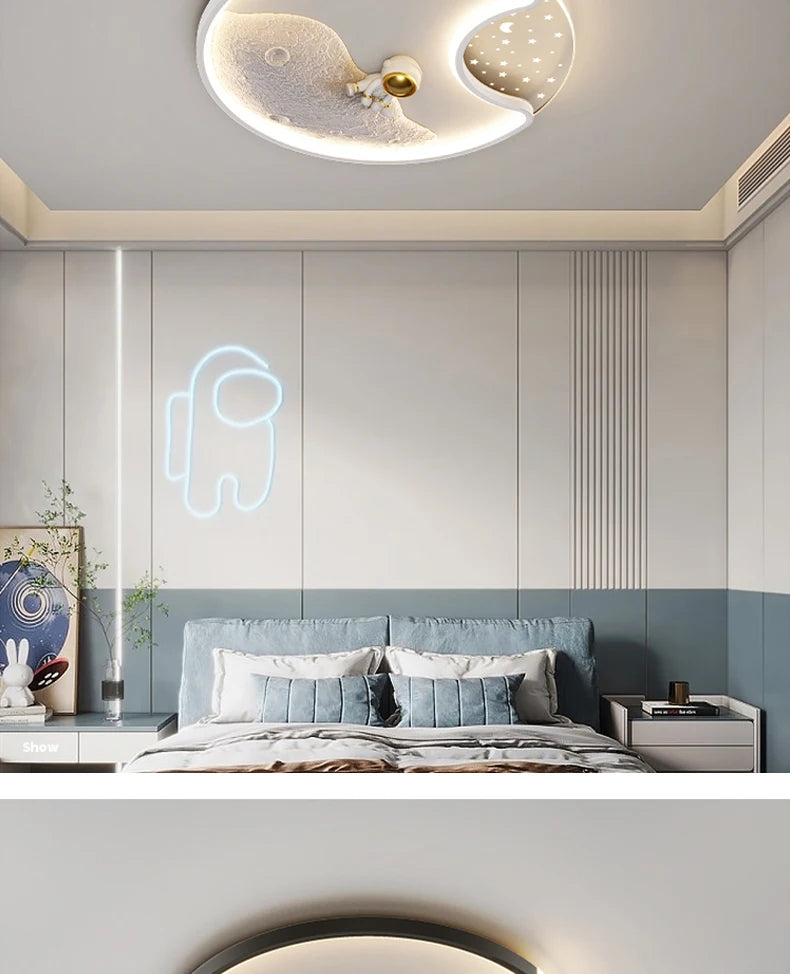 LED moon Astronaut Light Fantastic Eye Care living room bedroom girl lamp  Princess light