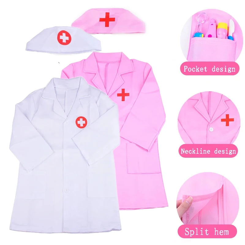 Children Simulation Doctor Toys Pretend Play Plastic Gift for Fun Role Playing Game Dress Up Costume Birthday Presents TMZ