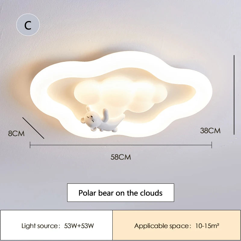 Cloud Light LED Children's Room Baby Room Ceiling Lights Modern Cream Style Nursery Decor Bedroom Cloud Ceiling Lamps