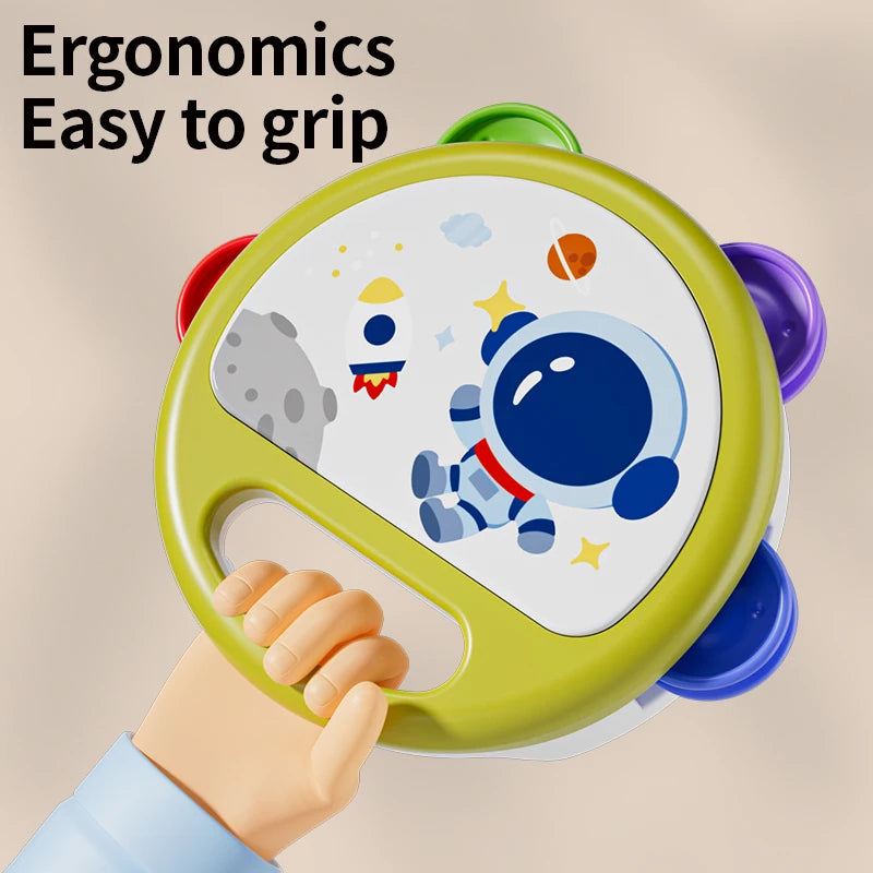 Baby Hand Drum Toys Montessori Musical Instruments Tambourine for Toddlers 1-3 Early Learning Percussion Music Toy