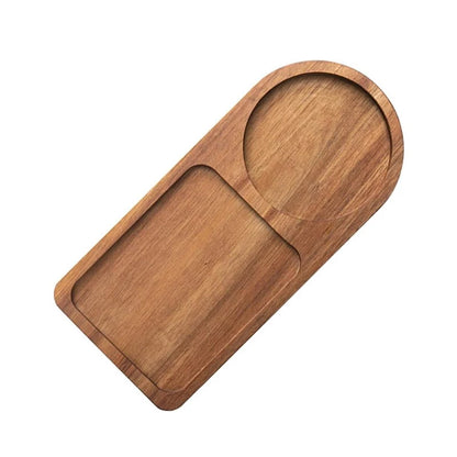 Wooden Coffee Tray Breakfast Serving Plate Hospitable Coffeeware Teaware Decoration Table Accessory for Home