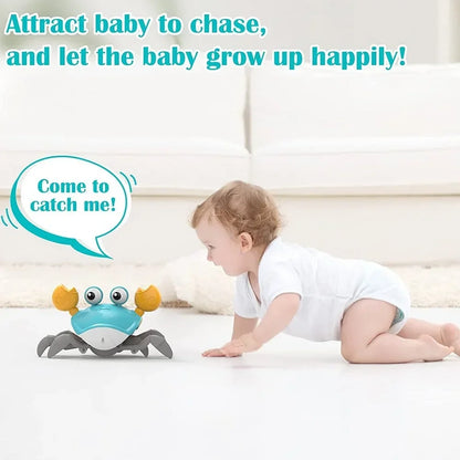 Fun Crab Toy Children Crawling Avoiding Obstacles Electronic Pet With Music Baby Walking Toy Without Battery
