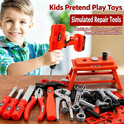 Kids Pretend Tools Kit Toys 68/55/41/38 Play Simulated Repair Tool Set Engineer Plastic Construction Toys Toddler Kids Boys Gift