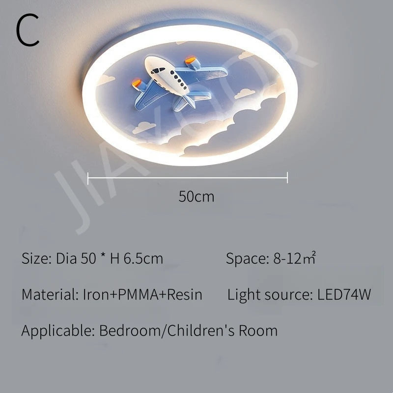 Modern Cute LED Ceiling Lamp For Kids Children's Room Bedroom Chandelier Light Interior Home Decoration Lustre Lighting Fixtures