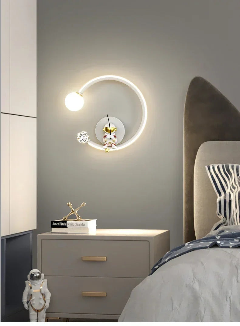 Wall Led Lights Modern Minimalist Astronaut Bedroom Bedside Sconce Lamps for Room Children's Home-appliance