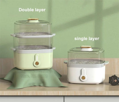 Mini Steamer Electric Steam Pot Cooking Steaming Home Two-layer Transparent Food Dumplings Household Pan Warmer Multicooker