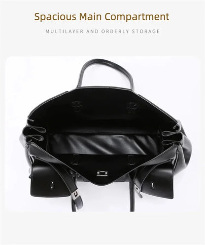 New Women's Tote Bag, Fashionable and Simple Casual Bag, High-End Shoulder Bag, Large-Capacity Commuter Bag, Trendy Handbag, Water-Repellent Shopping Bag