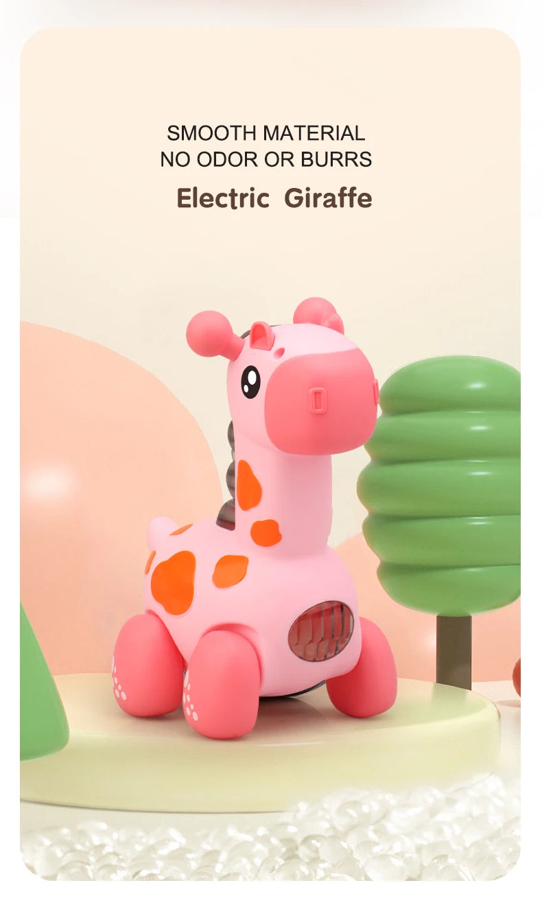 Giraffe rope toy with light, music, electric crawling toy, children's puzzle early education luminous toy