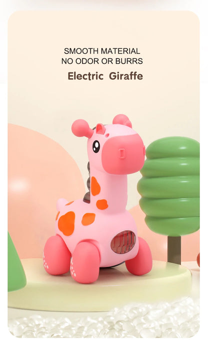 Giraffe rope toy with light, music, electric crawling toy, children's puzzle early education luminous toy