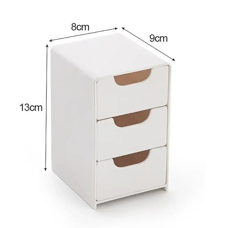 3-Tier Desk Organizer with Drawers - Ideal for Office Supplies, Jewelry & Cosmetics Storage - Portable Divider Box