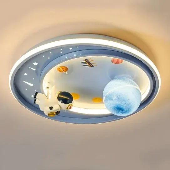 Children's room circular ceiling light moon astronaut light cartoon eye protection children's baby LED light room decoration