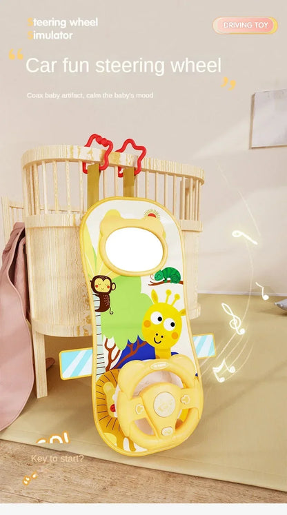 Baby Car Seat Toys Baby Toy Electric Simulate Driving Car Copilot Steering Wheel Seat Toy Hanging Toys for Baby 0 12M