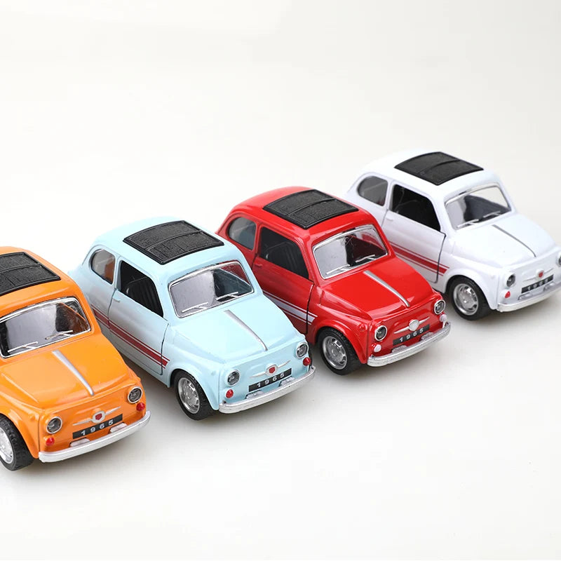 Retro Fiat Alloy Pull-back Car, Simulated  Scale Alloy Pull-back Car, Children's Toy Gift. Birthday Gift.