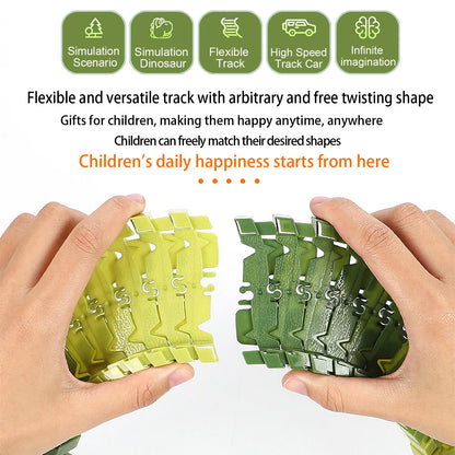 Dinosaur Toys Magic Climbing electric dinosaur car Track Railway Toy Bend Flexible Race Track High Quality Toy For Kid
