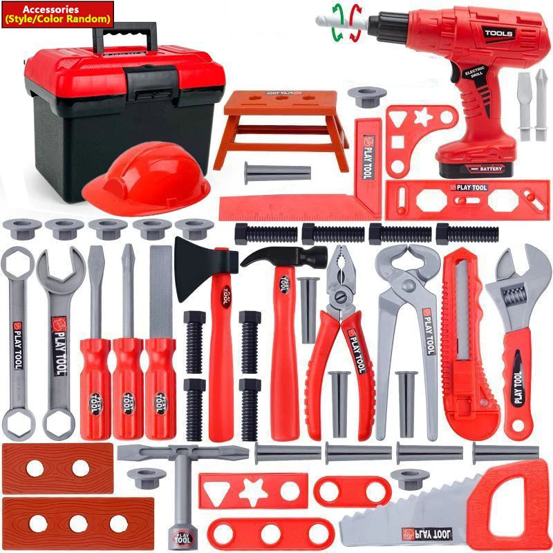 Kids Pretend Tools Kit Toys 68/55/41/38 Play Simulated Repair Tool Set Engineer Plastic Construction Toys Toddler Kids Boys Gift