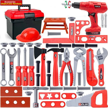 Kids Pretend Tools Kit Toys 68/55/41/38 Play Simulated Repair Tool Set Engineer Plastic Construction Toys Toddler Kids Boys Gift