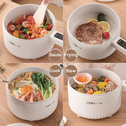 2.2L Electric Cooker Multi-Function Pot Double Layer Home High Capacity Hot Pot Noodle Cooker Non-Stick Pot Kitchen Tool 220V
