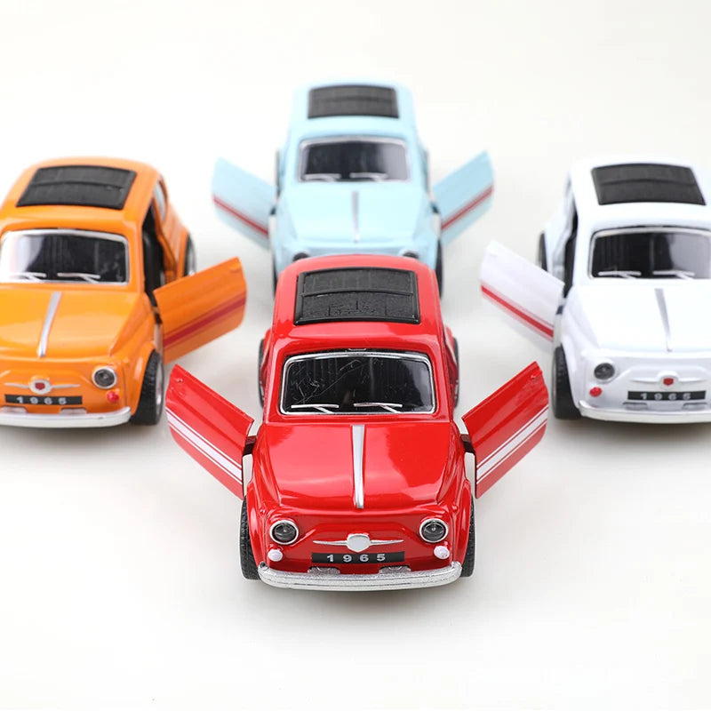 Retro Fiat Alloy Pull-back Car, Simulated  Scale Alloy Pull-back Car, Children's Toy Gift. Birthday Gift.