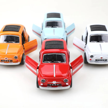 Retro Fiat Alloy Pull-back Car, Simulated  Scale Alloy Pull-back Car, Children's Toy Gift. Birthday Gift.