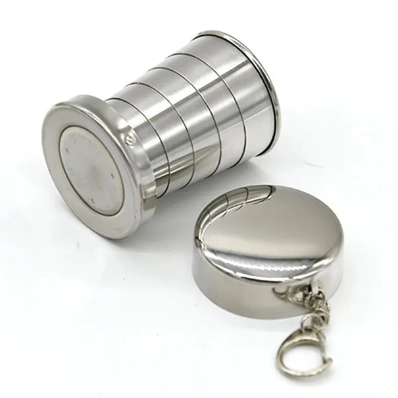 Outdoor Portable Camping Portable Metal Stainless Steel Telescopic Cups Folding Cups Drinks Cups.