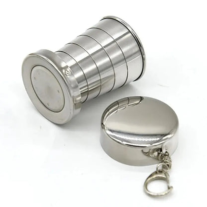 Outdoor Portable Camping Portable Metal Stainless Steel Telescopic Cups Folding Cups Drinks Cups.