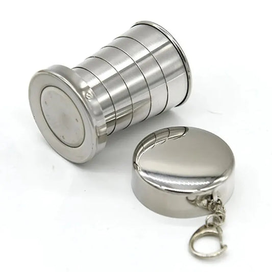 Outdoor Portable Camping Portable Metal Stainless Steel Telescopic Cups Folding Cups Drinks Cups.